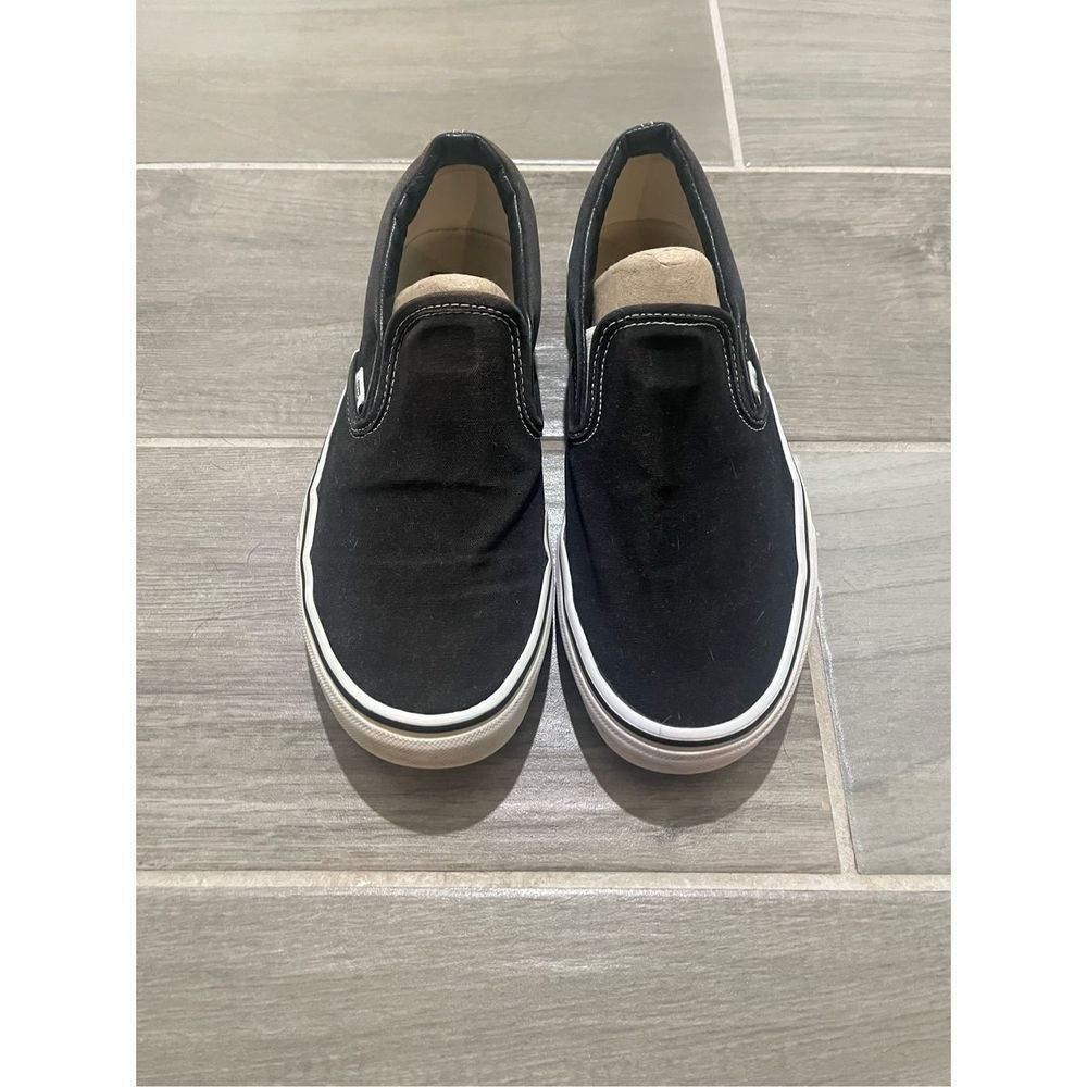 Vans classic black slip ons size 9.5 womens 8 mens